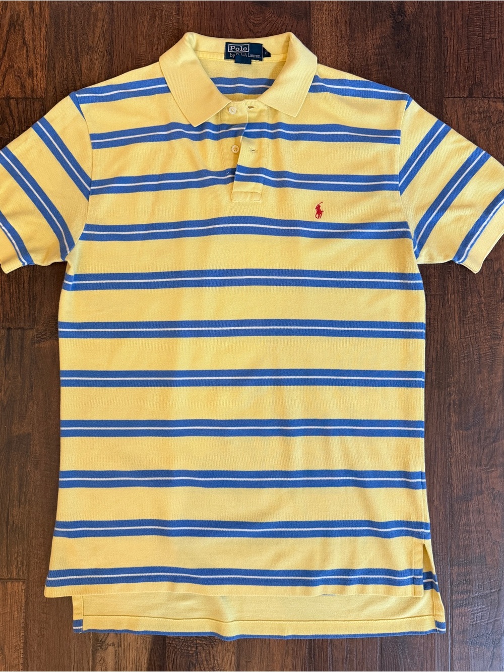 Vintage Polo Ralph Lauren Polo Shirt Men’s M Yellow Blue Striped Red Polo